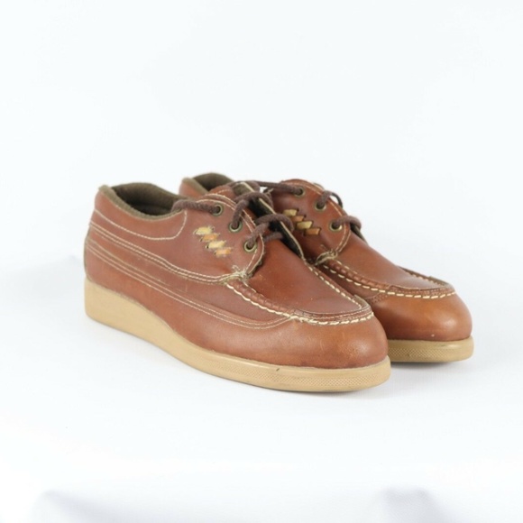 Double H Shoes - Vintage Double H Steel Toe Leather Moc Boots Brown